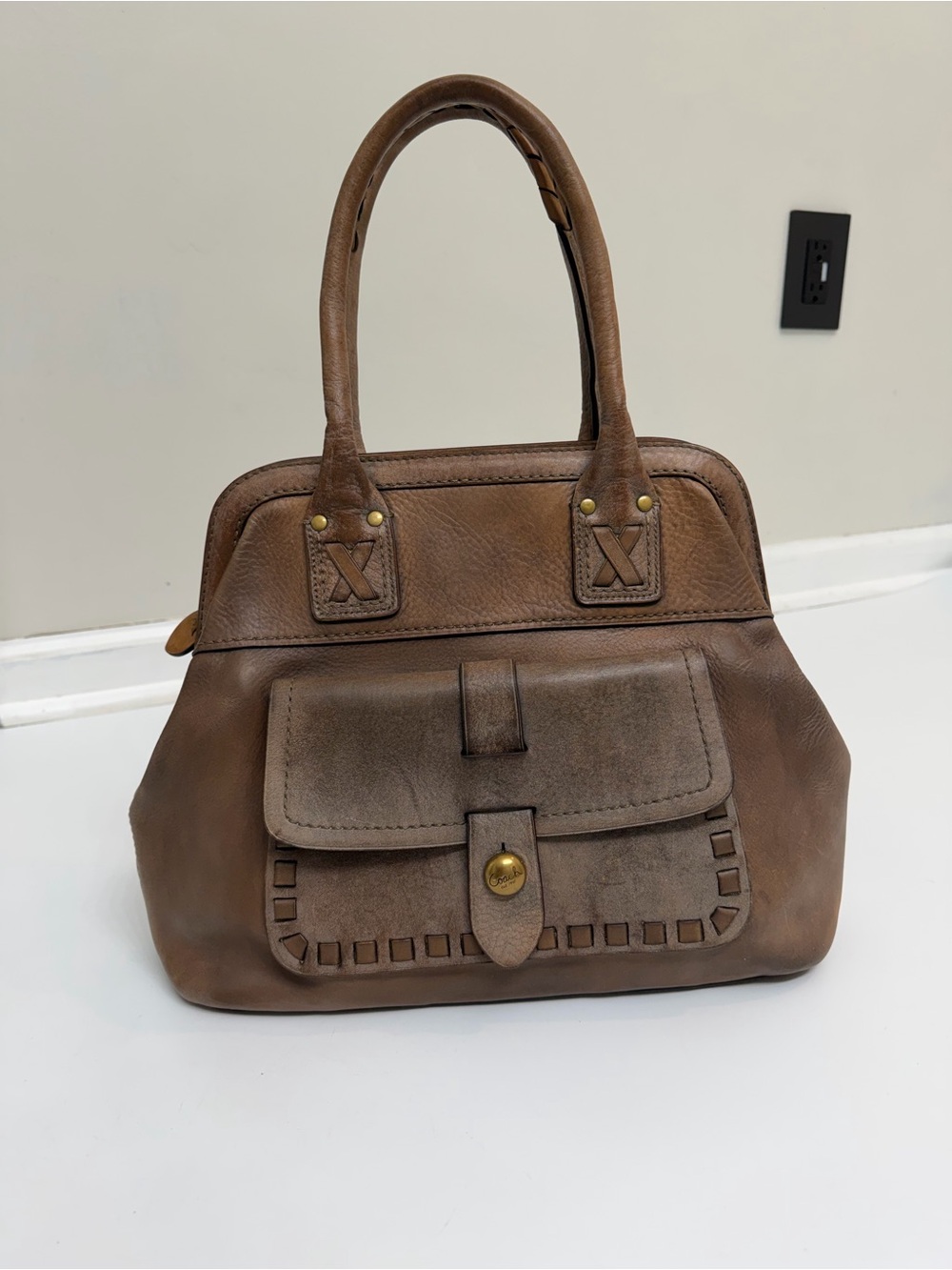 Coach Thompson Legacy Leather Satchel Brown‎ Artisan Boho Shoulder Bag